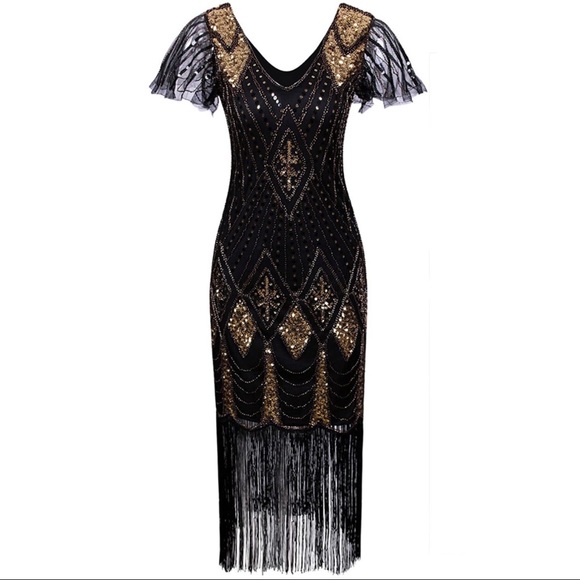 great gatsby fringe dress